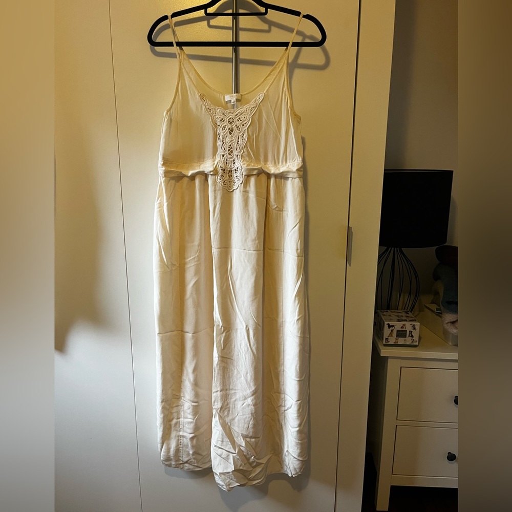 Cream Wilfred silk maxi dress